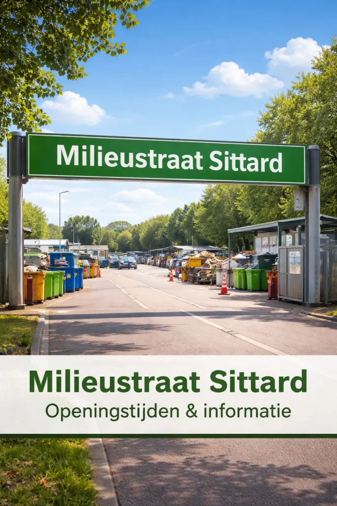 Beeld van een milieustraat in Sittard met containers en een nette toegang.