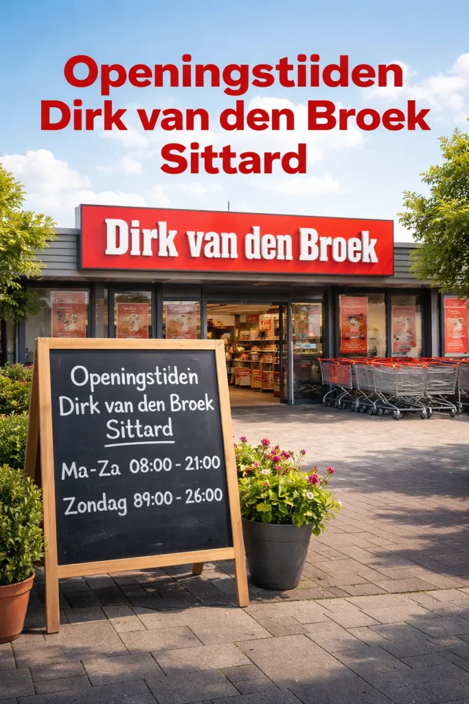 Moderne supermarktgevel in Sittard bij helder daglicht.